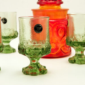 Retro Tiffin Franciscan Glass Goblet Set of Six