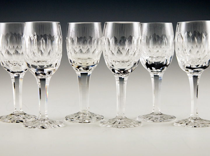 Rock Crystal Stemware Set of Six Liquor Goblets Ceska