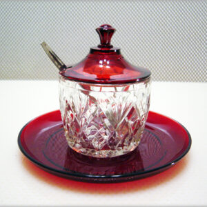 Royal Ruby Marmalade Jar & Plate