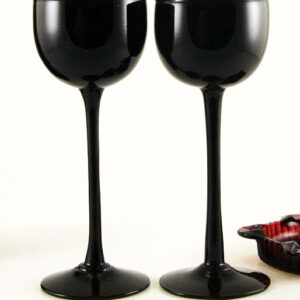 Ruby Black Handblown Glass Stemware