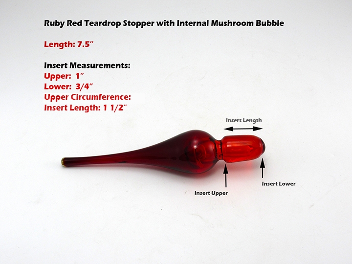 Mid-Century Modern Decanter Stopper Ruby Red 7.5" Long - Image 2