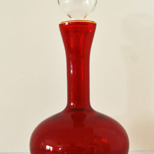 Ruby Red Vintage Viking Glass Decanter