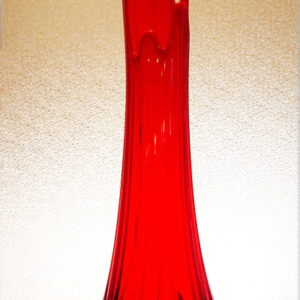 SET OF 2 Giant Red Glass Floor Vases