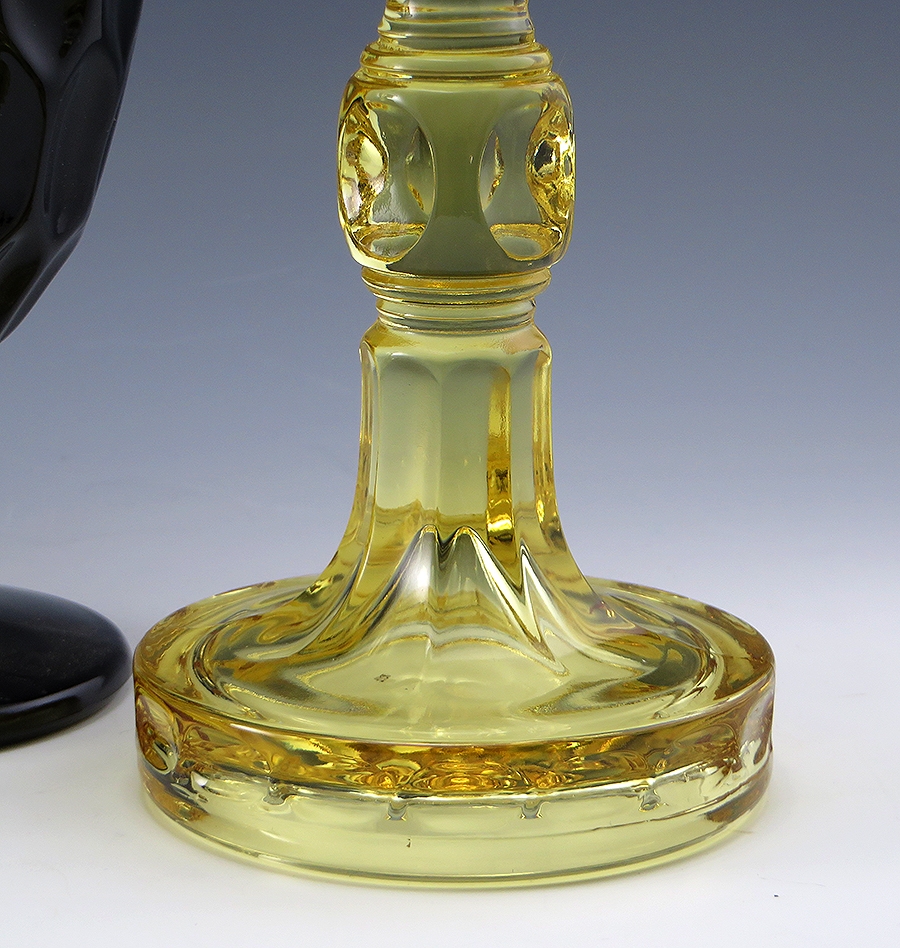 Vintage Glass Candlesticks in Sahara or Canary Yellow - Image 5