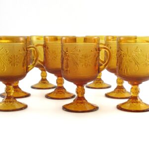 Sandwich Glass Handled Mugs by Tiara Set of Eight