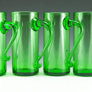 Set of 4 Mid-Century Blown Glass Beer Mugs