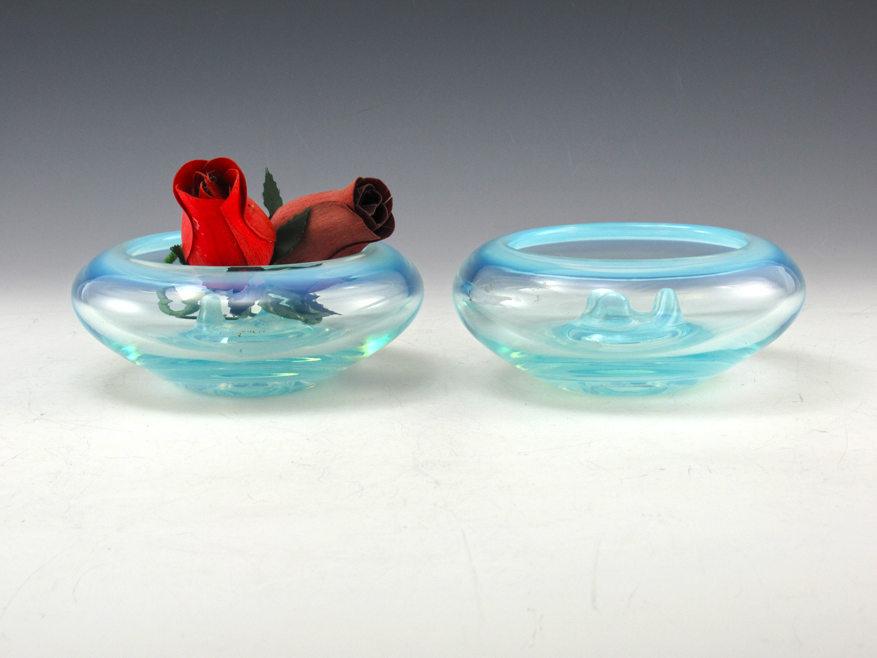 Fostoria Seascape Set of Mid-20th Century Modern Candle Bowls - Image 3