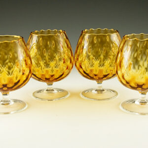 Set of Retro Italian Blown Glass Brandy Snifters
