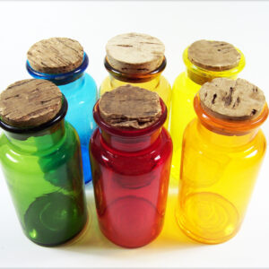 Set of Retro Vintage Colorful Blown Glass Jars