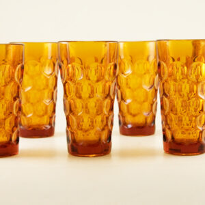 Six Imperial Provincial Honeycomb Glass Tall Tumblers