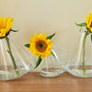 Spinning Glass Sculpture Vase Set