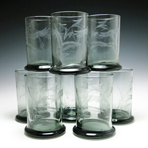 Swedish Blown Glass Boy Tumblers Set of 8