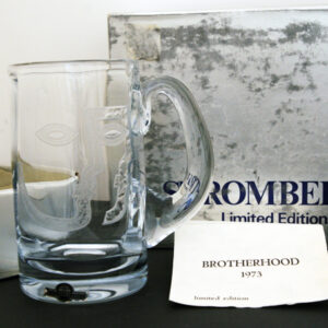 Swedish Crystal Beer Mug Marquis of Queensberry Signed Hand-Blown