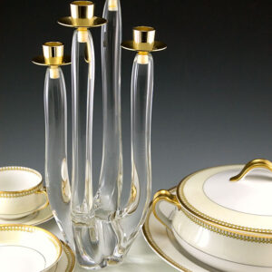 Swedish Modern Crystal Candelabra Mid-20th Century