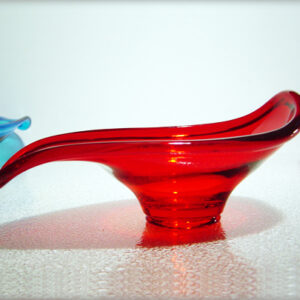 Ruby Swedish Modern Glass Hand Blown Dish