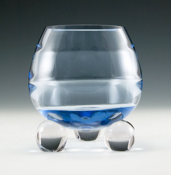 Mid-Century Modern Tiffin Crystal Ball Vase