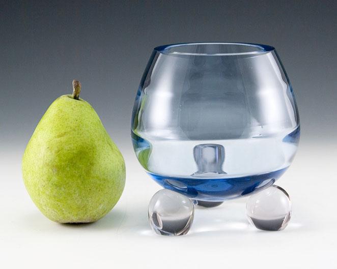 Mid-Century Modern Tiffin Crystal Ball Vase - Image 2