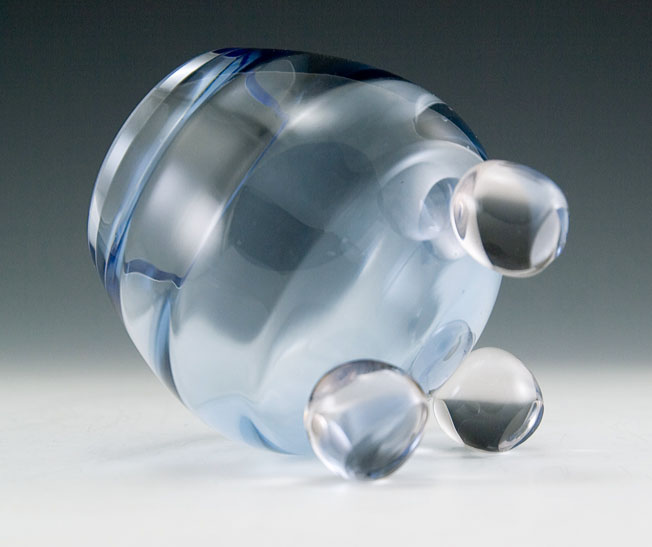 Mid-Century Modern Tiffin Crystal Ball Vase - Image 3
