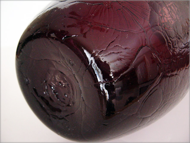 Tall Blenko Purple Amethyst Crackle Glass Vase - Image 3