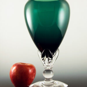 Tiffin Cellini Chalice Vase in Killarney Green Crystal