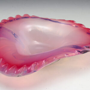 Fratelli Toso Murano Glass Pink Opaline Bowl Vintage