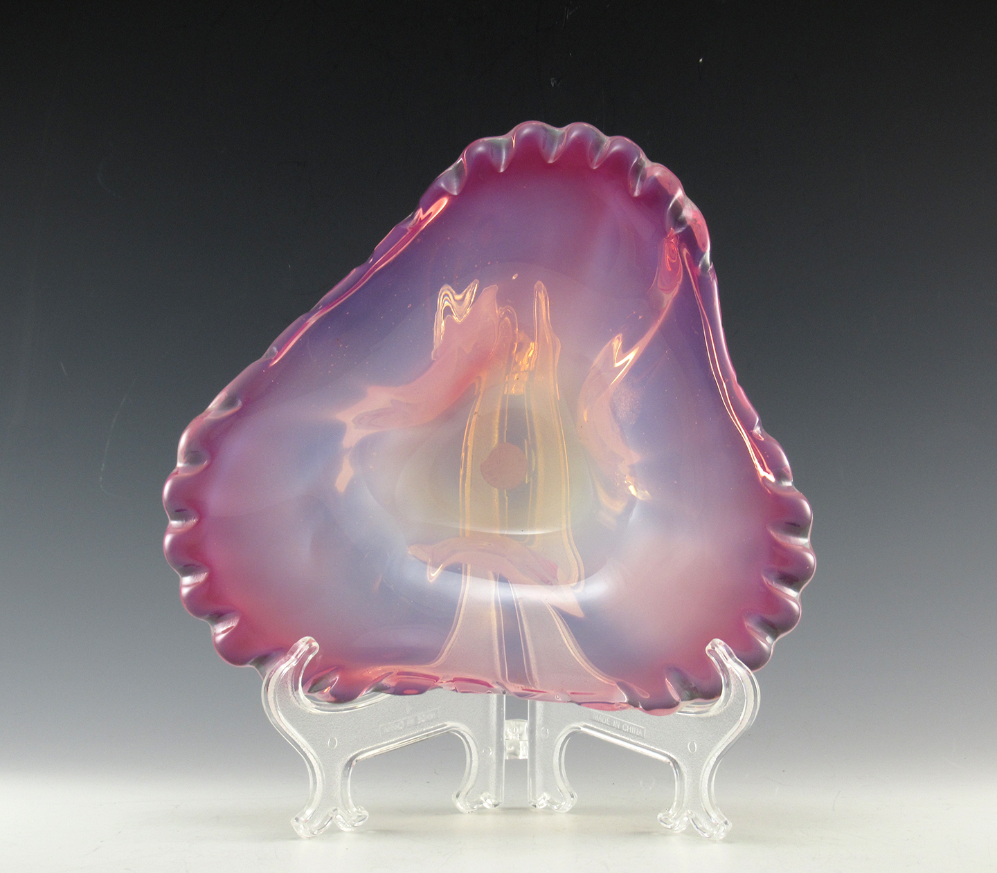 Fratelli Toso Murano Glass Pink Opaline Bowl Vintage - Image 3
