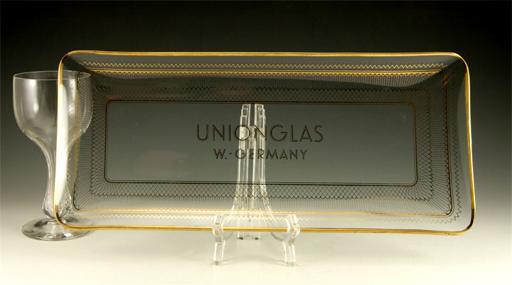 German Postwar Modernist Union Glass Serving Dish Set - Image 4