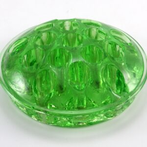 Antique Uranium glass Flower Frog Large Domed