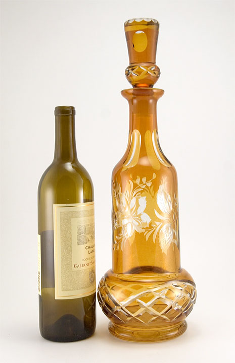 Huge Vintage Bohemian Cut to Clear Crystal Decanter - Image 2