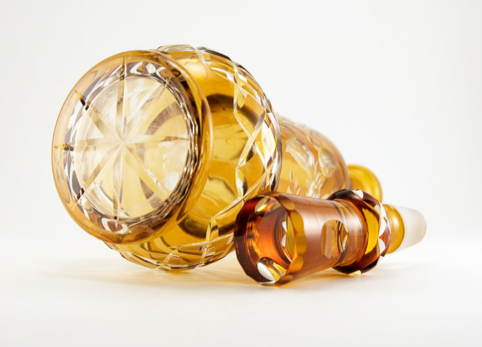 Huge Vintage Bohemian Cut to Clear Crystal Decanter - Image 3