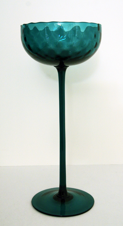 Italian Stemmed Hand Blown Glass Tazza Goblet