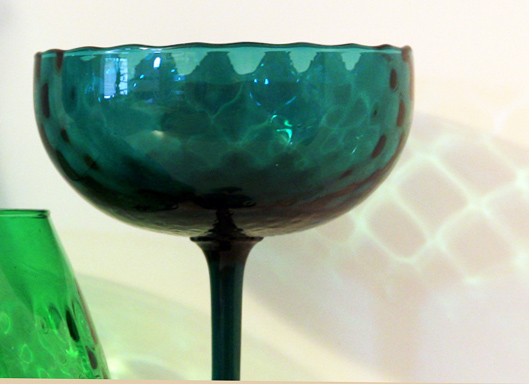 Italian Stemmed Hand Blown Glass Tazza Goblet - Image 3