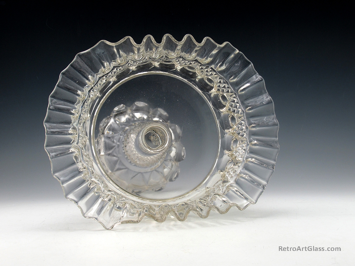 Victorian Decor Glass Reverse Torpedo Large Centerpiece Stemmed Bowl - Image 5
