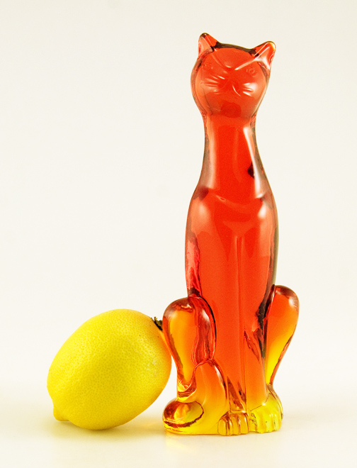 Persimmon Feline by Viking Art Glass
