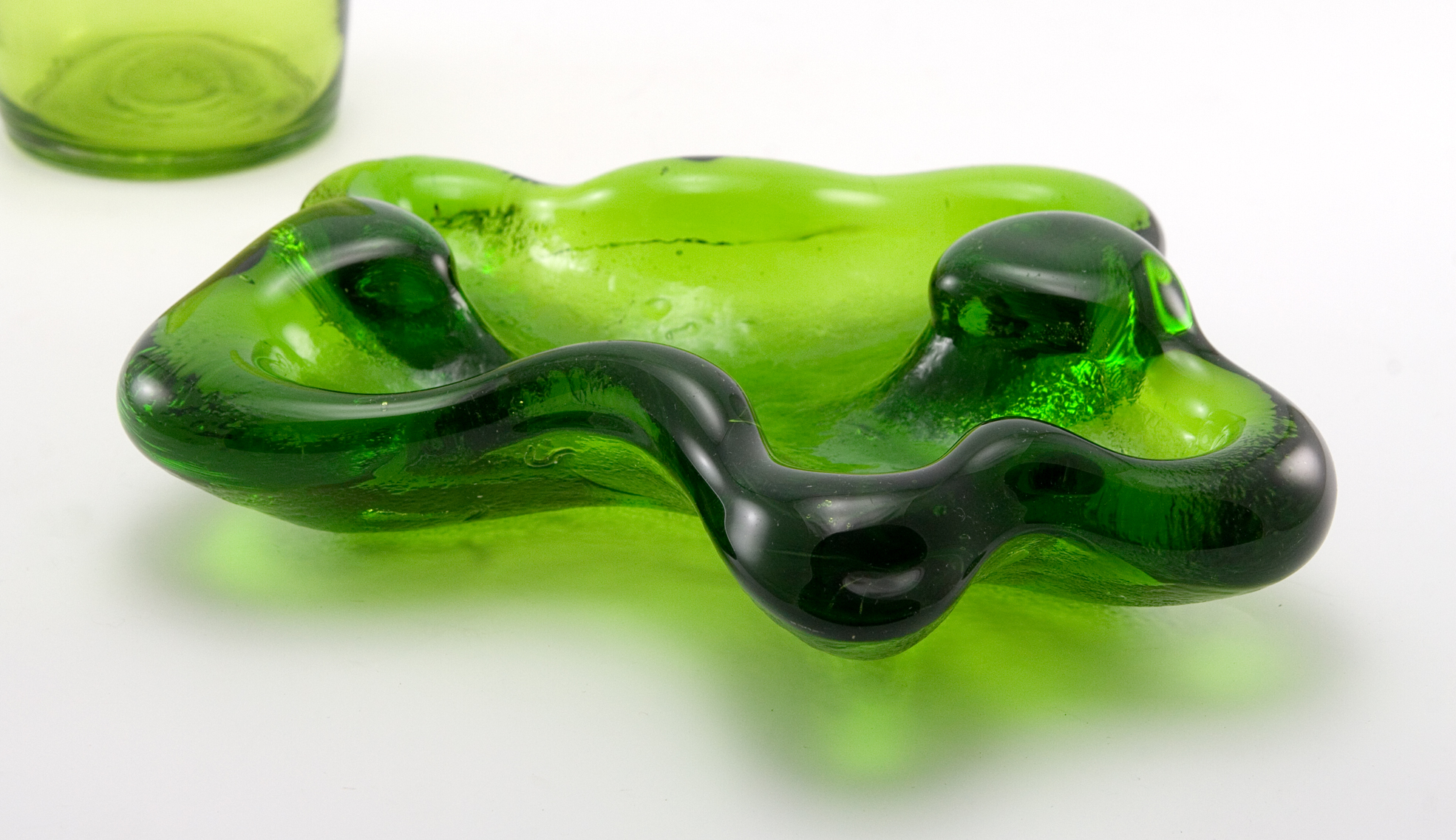 Blenko Amoeba Form Hand-Made Art Glass Dish - Image 3