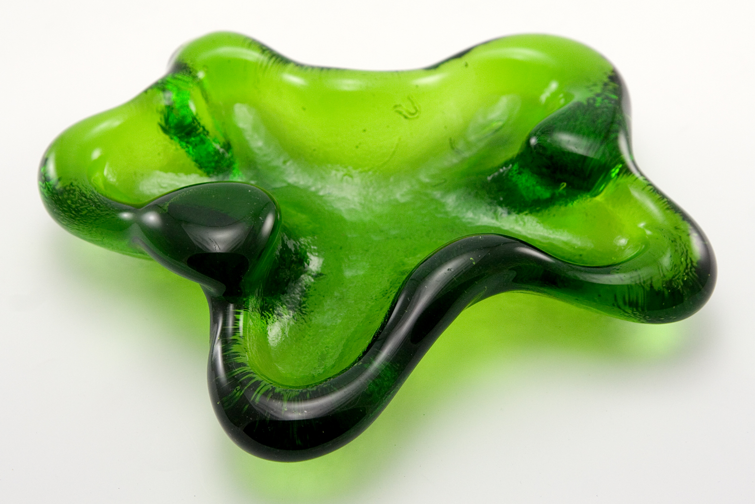 Blenko Amoeba Form Hand-Made Art Glass Dish