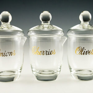 Vintage Blown Glass Bar Condiment Jars