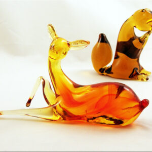 Retro Modern Deer Figurine by Pilgrim Art Glass
