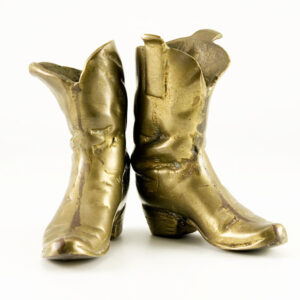 Vintage Cowboy Boots Unique Brass Sculptures
