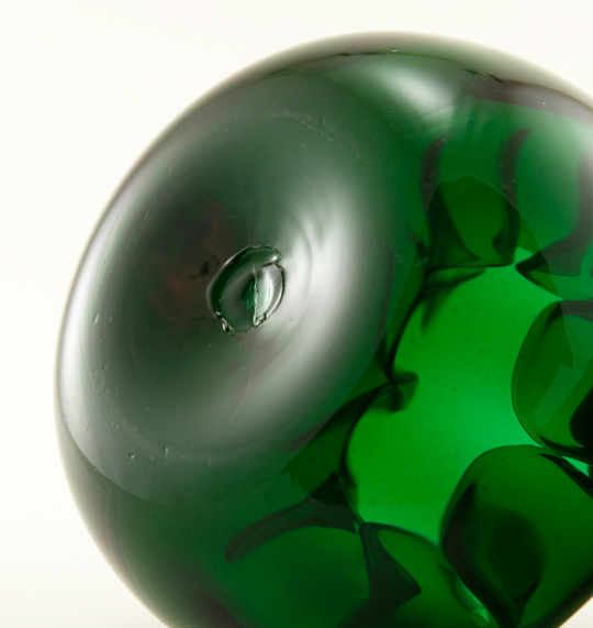 Emerald Blown Glass Flower Bowl by Blenko Art Glass - Image 2
