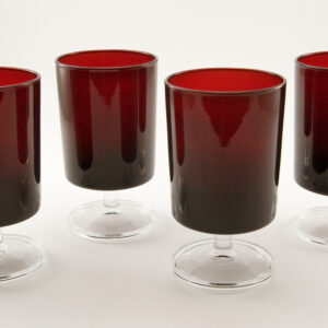 Vintage Ruby Glass Goblets From France Set of 4