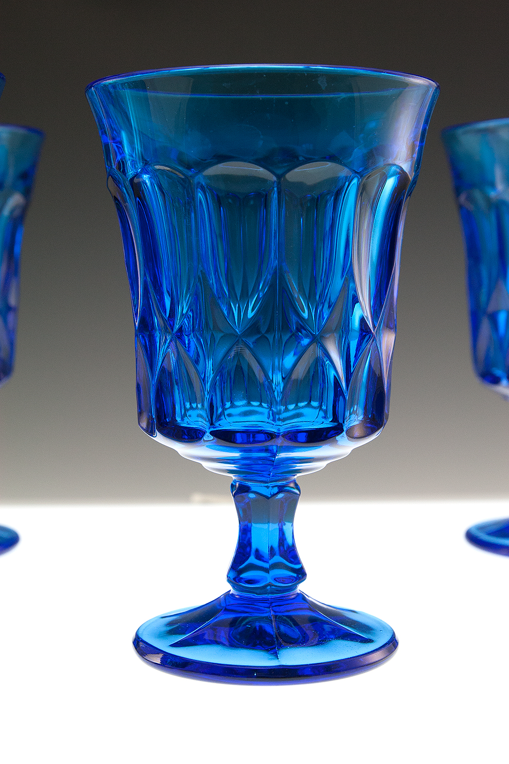 Retro Glass Goblet Set of 6 Noritake Perspective - Image 2