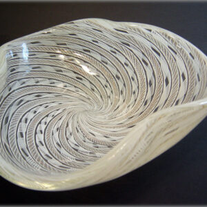 Vintage Italian Art Glass Zanfirico Filigree Blown Bowl
