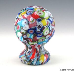 Vintage Italian Close-Pack Millefiori Art Glass Pedestal Paperweight
