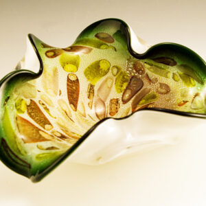 Vintage Cane Decor Bowl by Murano Art Glass