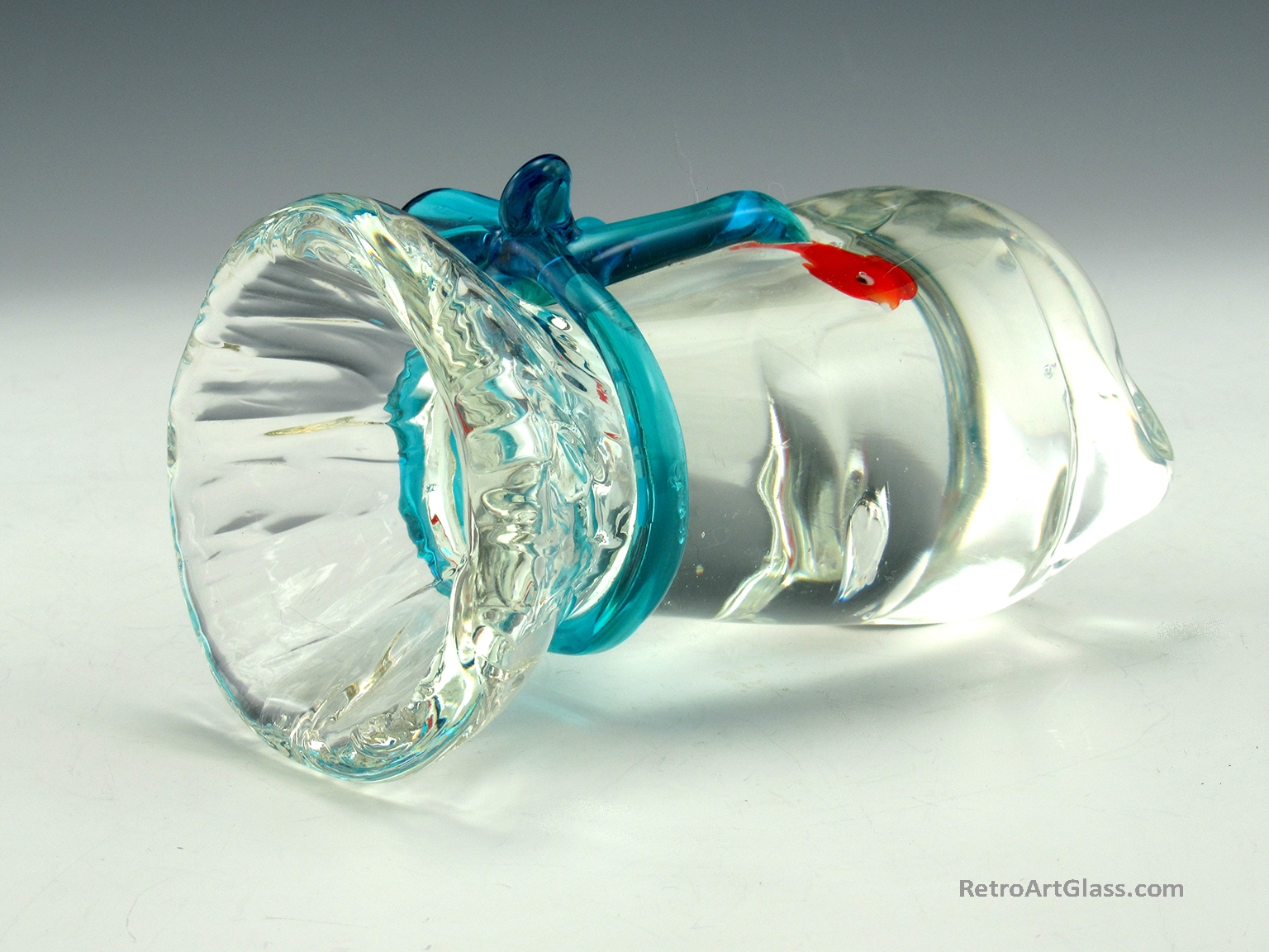 Large Vintage Murano Art Glass Goldfish Bag - Image 4