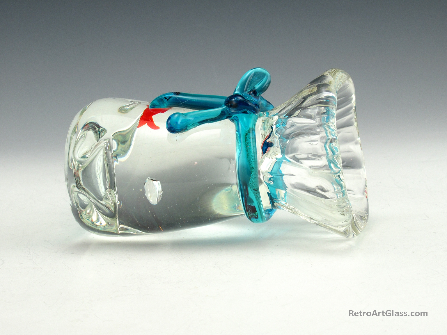 Large Vintage Murano Art Glass Goldfish Bag - Image 3
