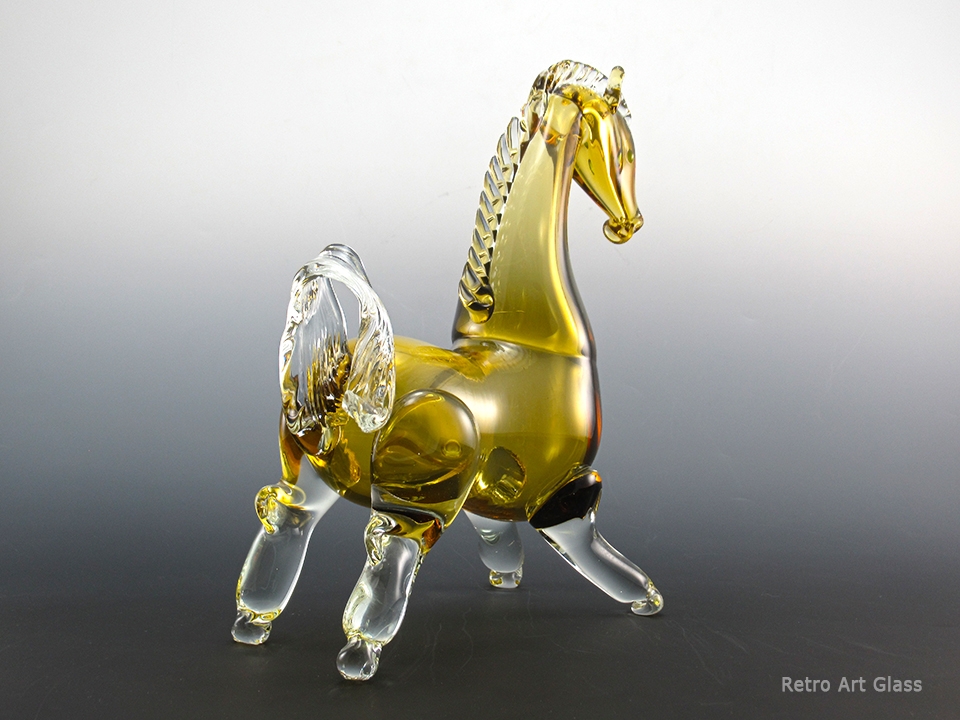 Large Mid-Century Modern Murano Horse Hand Blown Glass - Image 3