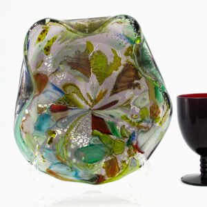AVeM Glass Oyster Shell Tutti Frutti Bowl 1950's Murano