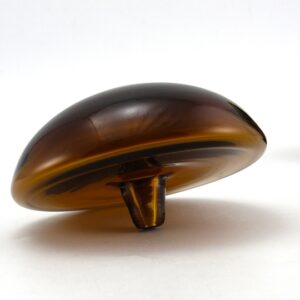 Glass Mushroom Stopper in Cinnamon Brown Mid-Century Modern